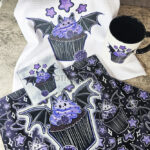Purple Berry Bat Cupcake Gothic home decor