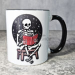Skeleton Reading Gothic Ceramic Mug