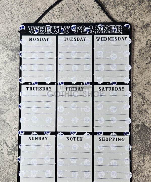 Little Skulls Weekly Planner Whiteboard Metal Sign