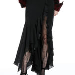 Dark in Love Hermione Asymmetrical Mermaid Ruffle Black Gothic Skirt