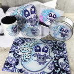 Snuggle Ghost with Baby Bat Gothic Ceramic Mug and gothic gifts