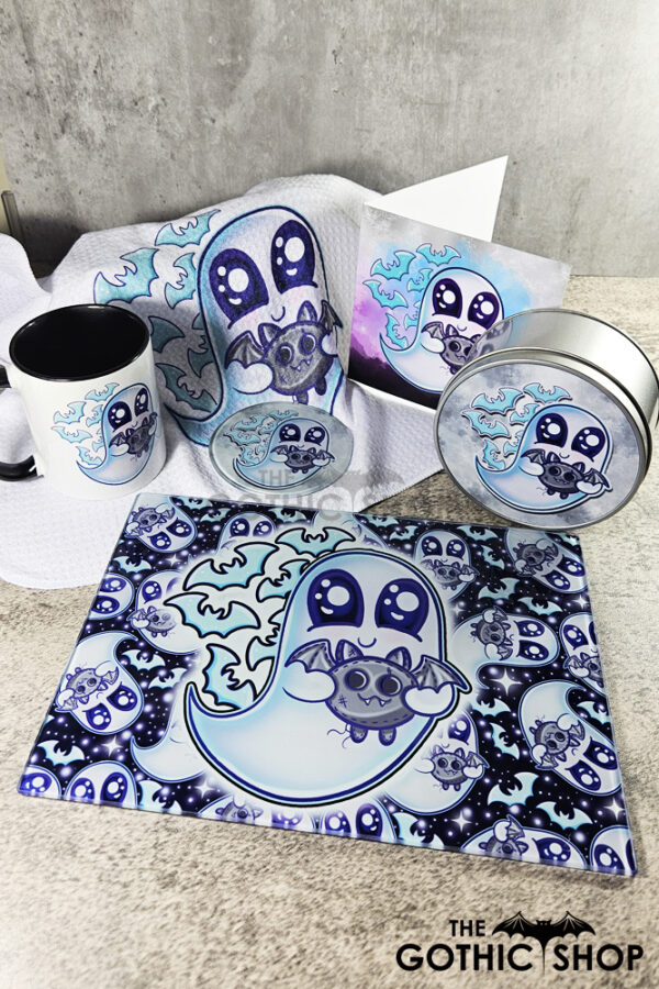 Snuggle Ghost with Baby Bat Gothic Ceramic Mug and gothic gifts