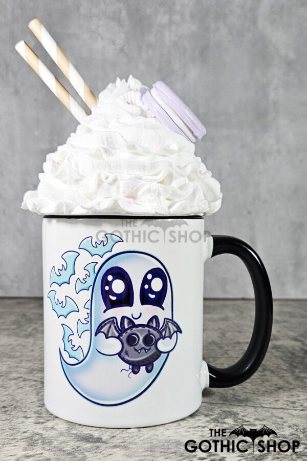 Snuggle Ghost with Baby Bat Gothic Ceramic Mug
