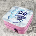 Snuggle Ghost with Baby Bat Faux Leather Travel Jewellery Box