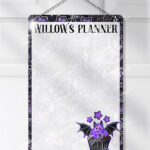 purple berry bat cupcakes gothic planner whiteboard metal sign
