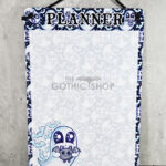 Snuggle Ghost with Baby Bat Gothic Planner Whiteboard Metal Sign