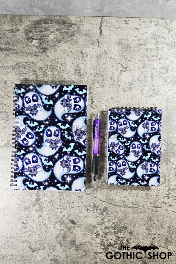 Snuggle Ghost with Baby Bat A5 and A6 Gothic Notebook Journal