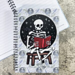 Skeleton Reading A5 Gothic Notebook Journal