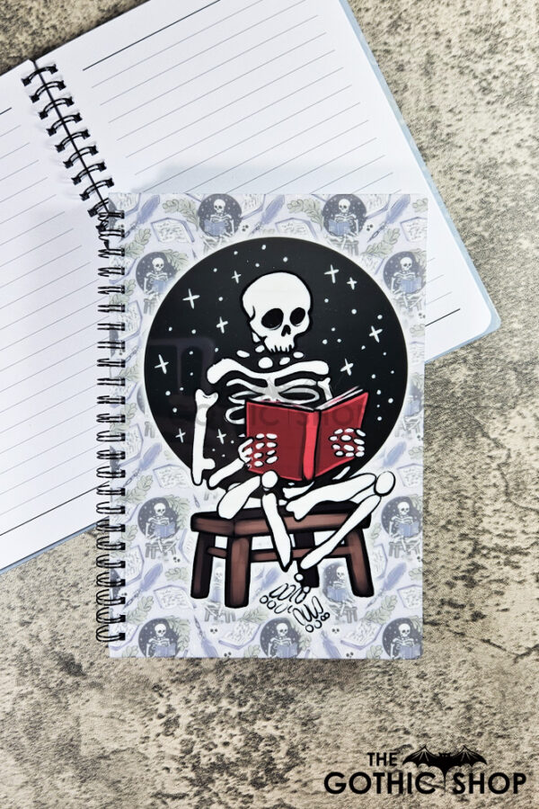 Skeleton Reading A5 Gothic Notebook Journal