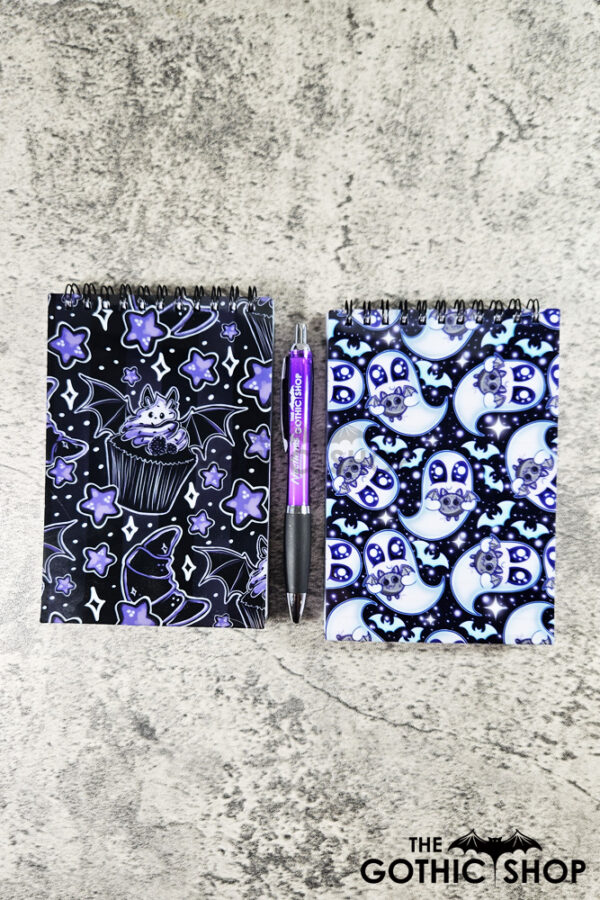Snuggle Ghost and Berry Bat Cupcake A6 Notepads