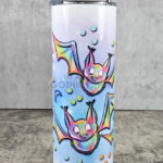 Neon Bats Trio Bright Sky Gothic Skinny Tumbler