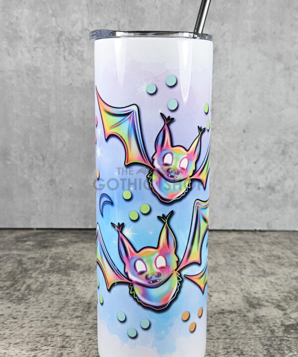 Neon Bats Trio Bright Sky Gothic Skinny Tumbler