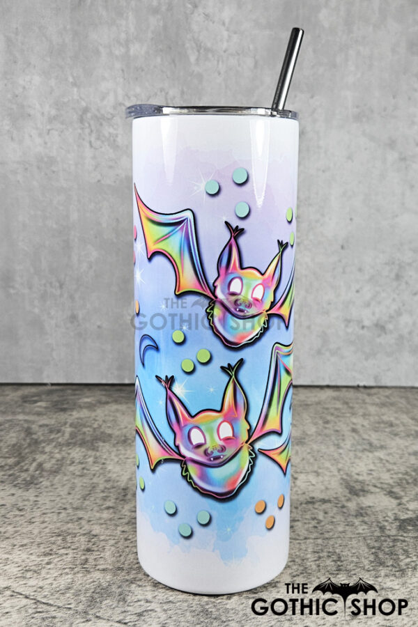 Neon Bats Trio Bright Sky Gothic Skinny Tumbler