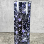Purple Berry Bat Cupcake Gothic Skinny Tumbler