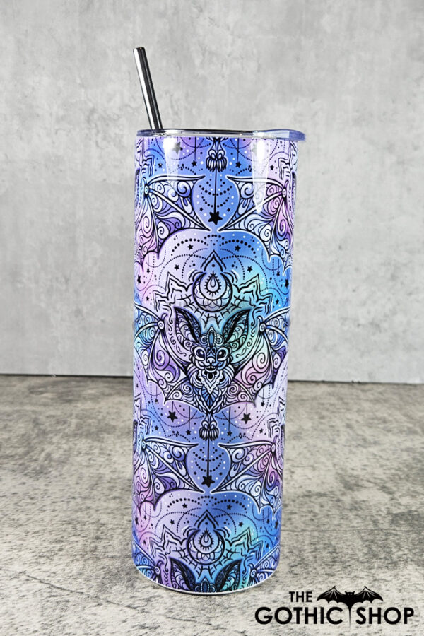 Mandala Psychobat Pastel Bats Gothic Skinny Tumbler