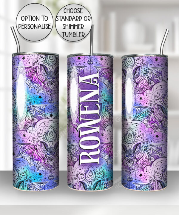 mandala psychobat pastel bats gothic 20oz straight tumbler
