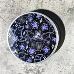 Purple Berry Bat Cupcakes Croissants & Stars Keepsake Round Tin