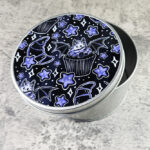 Purple Berry Bat Cupcakes Croissants & Stars Keepsake Round Tin