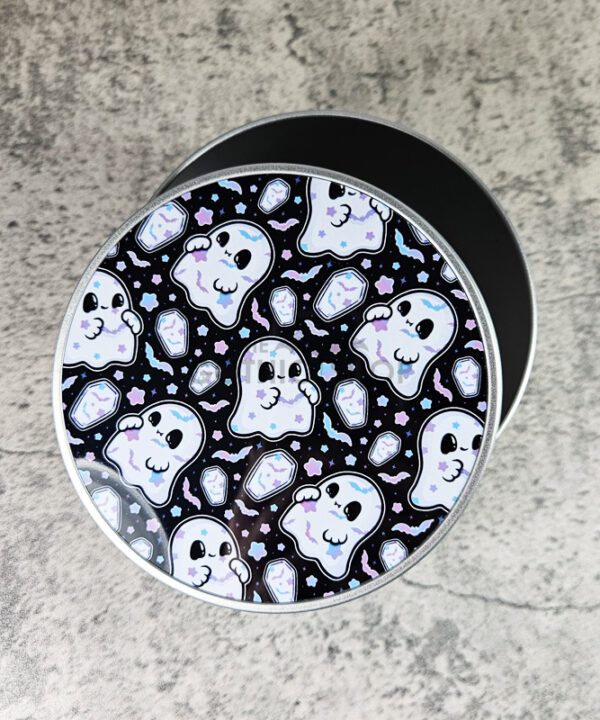 Ghosts & Coffins Neon Bats Gothic Keepsake Round Tin