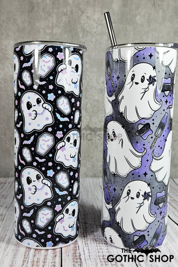 Popsicle Ghosties Grey & Purple Gothic Tumbler