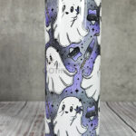 popsicle ghosties grey & purple gothic 20oz straight tumbler