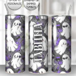 popsicle ghosties grey & purple gothic 20oz straight tumbler with option to personalise