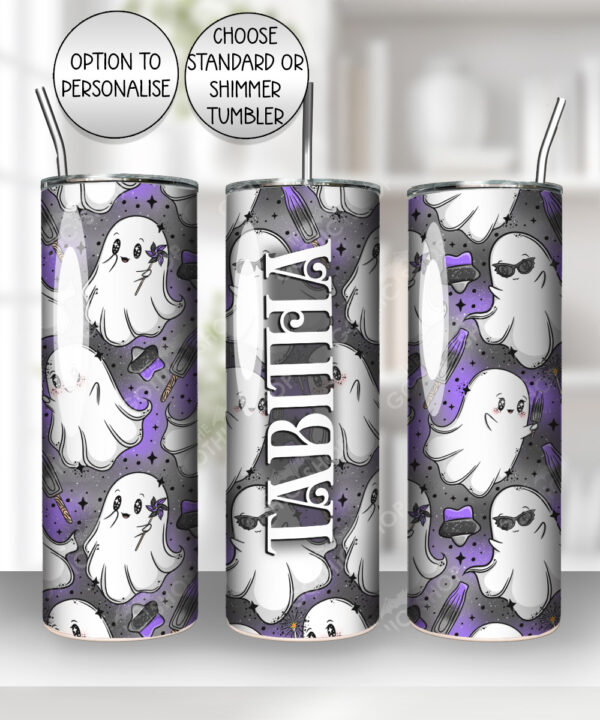 popsicle ghosties grey & purple gothic 20oz straight tumbler with option to personalise