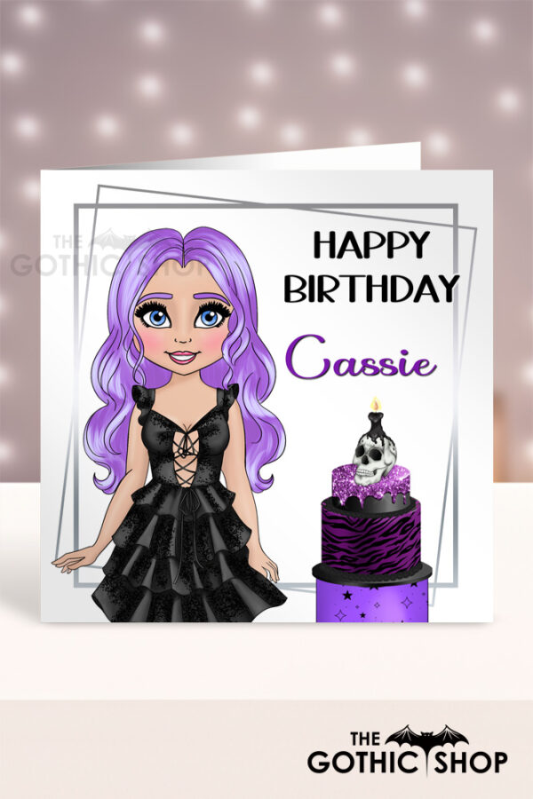 Sugar White Skull Flowers Gothic Birthday Card – Personalised, TheCardZoo