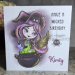 Personalised Whimsical Witch & Cauldron Birthday Halloween Greetings Card