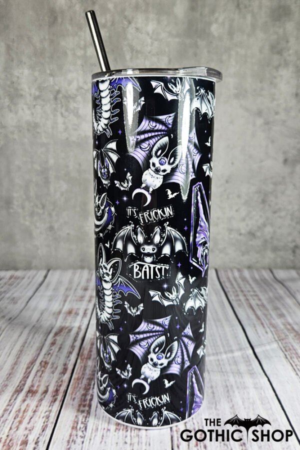 Frickin Bats Purple Gothic Tumbler