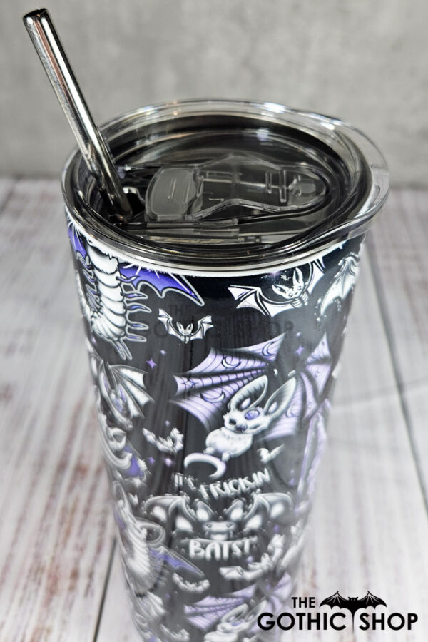 frickin bats purple gothic 20oz straight tumbler