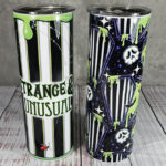 Strange & Unusual Green Slime & Stripe Gothic Print Tumbler