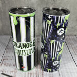 Strange & Unusual Green Slime & Stripe Gothic Print Tumbler