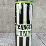 Strange & Unusual Green Slime & Stripe Gothic Print Tumbler