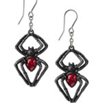 Black Widow Spider Earrings by Alchemy Gothic