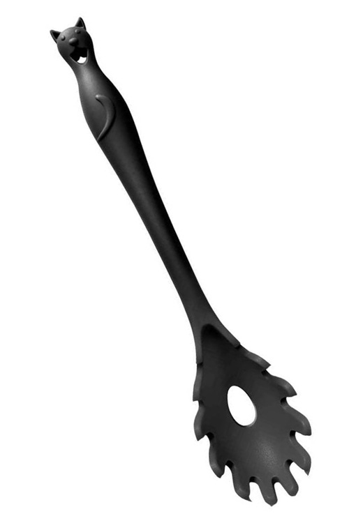 Black Cat Kitchen Spaghetti Pasta Spoon Gothic Home Utensil