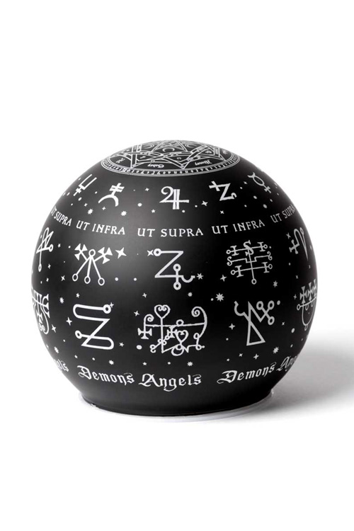 Angels & Demons Black Glass Globe Light by Alchemy Gothic