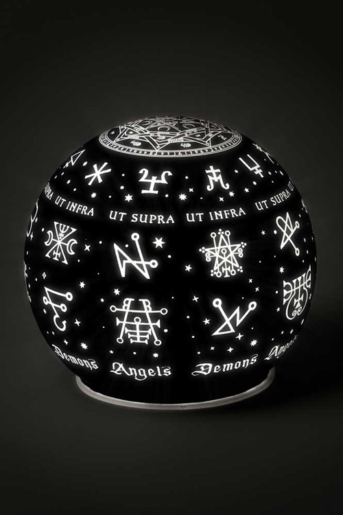 Angels & Demons Black Glass Globe Light by Alchemy Gothic