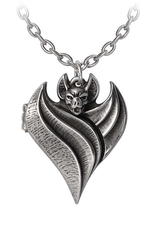 Darken Heart Bat Locket Necklace by Alchemy Gothic