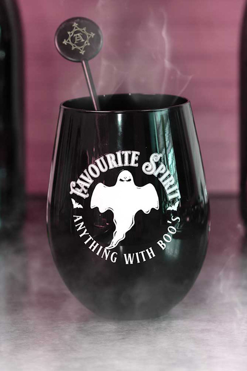 Favourite Spirit Ghost Stemless Black Glass by Alchemy Gothic