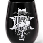 Tipple Moon Stemless Black Glass by Alchemy Gothic