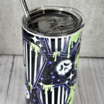 Juice Green Beetle Slime Stripe Coffins Gothic Print Tumbler