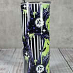 Juice Green Beetle Slime Stripe Coffins Gothic Print Tumbler