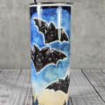 Cosmic Bat Trio Blue Sky Gothic Print Tumbler