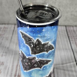 Cosmic Bat Trio Blue Sky Gothic Print Tumbler