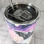 Cosmic Bat Trio Pink Sky Gothic Print Tumbler