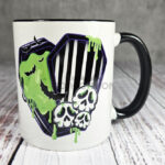 Juice Green Slime Stripe Coffins Gothic Ceramic Mug