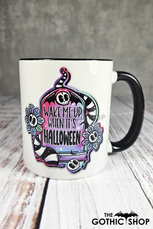 Wake Me Up When It's Halloween Gothic Ceramic Mug