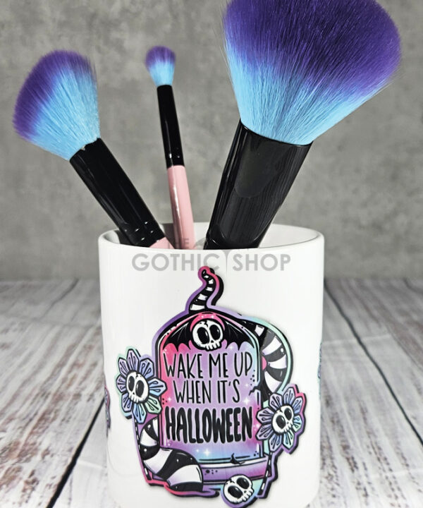 Wake Me Up When It's Halloween Pen or Makeup Brush Pot