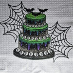 Skull Tiered Cake Gothic Print Waffle Tea Towel